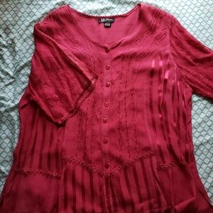 Flower red blouse